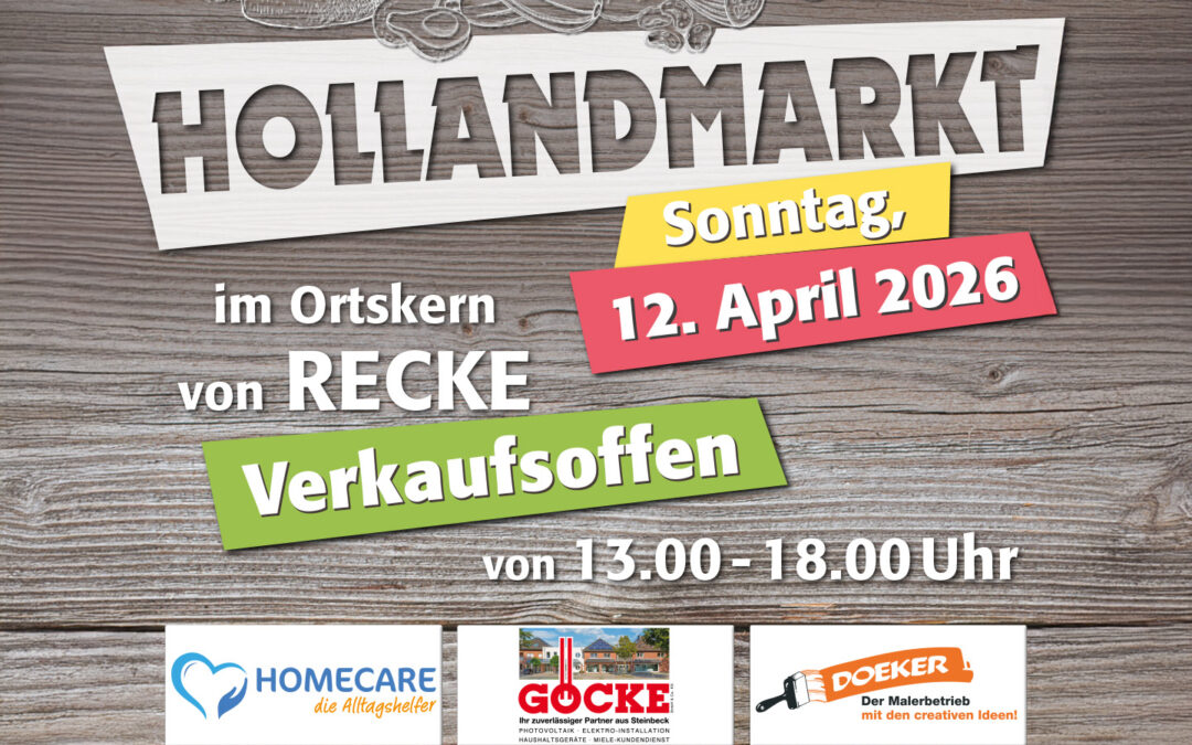 Hollandmarkt mit verkaufsoffenem Sonntag